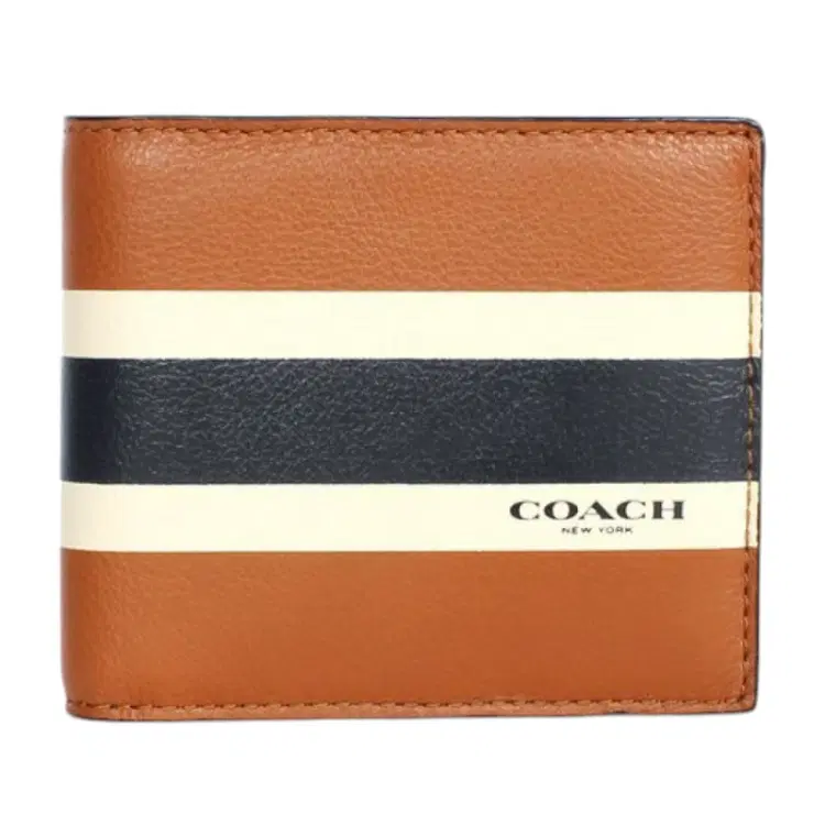 Coach Men's Compact ID Calf Leather Wallet Saddle-Hover-Image