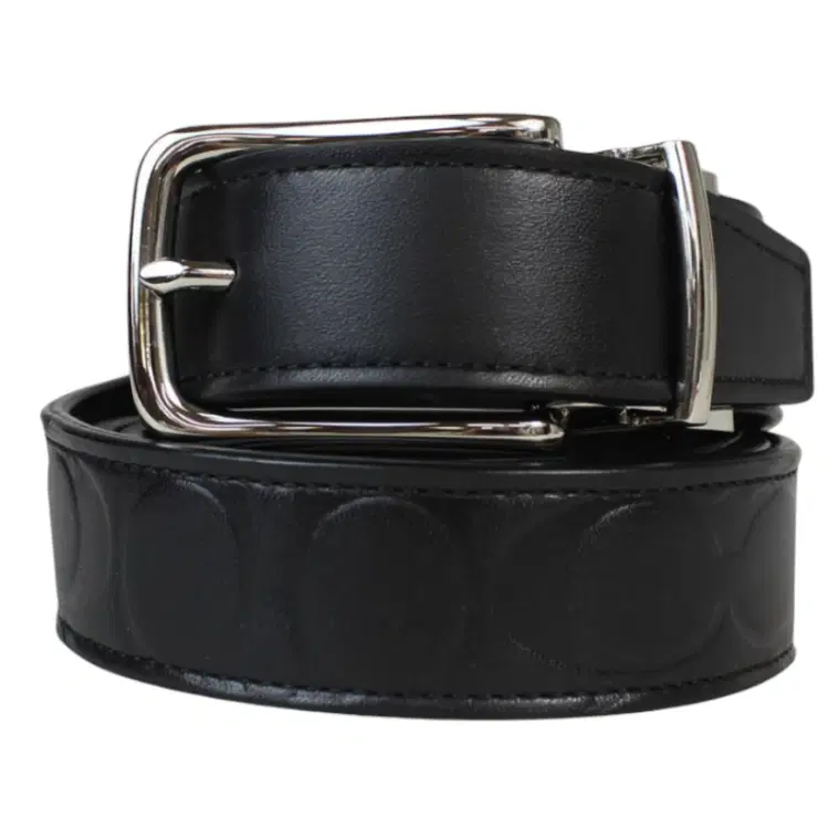 Coach Harness Signature Black Embossed Leather Reversible Belt-Hover-Image