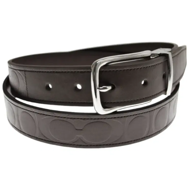 Coach Harness Signature Brown Embossed Leather Reversible Belt-Hover-Image