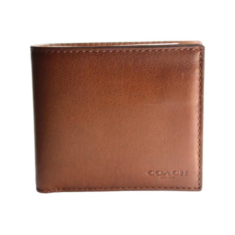 Coach Dark Saddle Compact Id Leather Men's Wallet