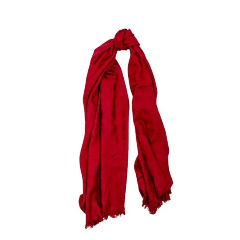 Coach Red Signature Wool Silk Scarf/Wrap