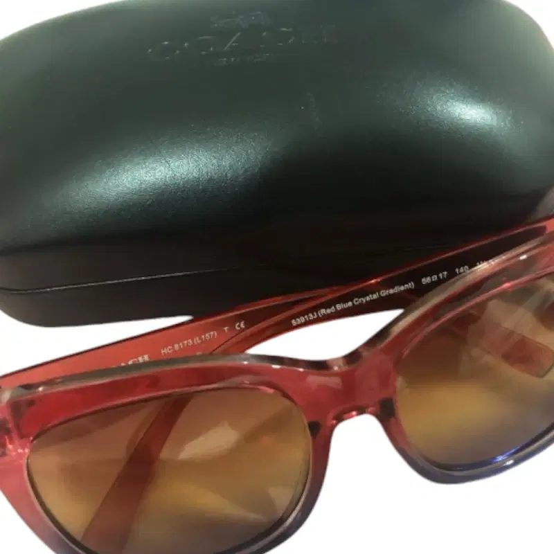 Coach Red/Blue Hc8173 Crystal Gradient Havana Sunglasses