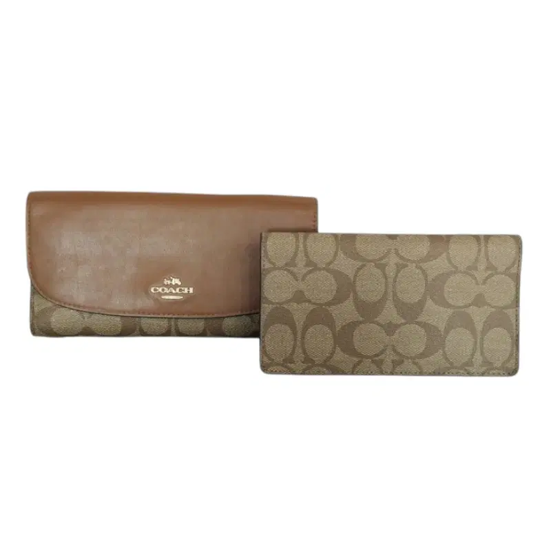 Coach F57319 Signature PVC Checkbook trifold Wallet