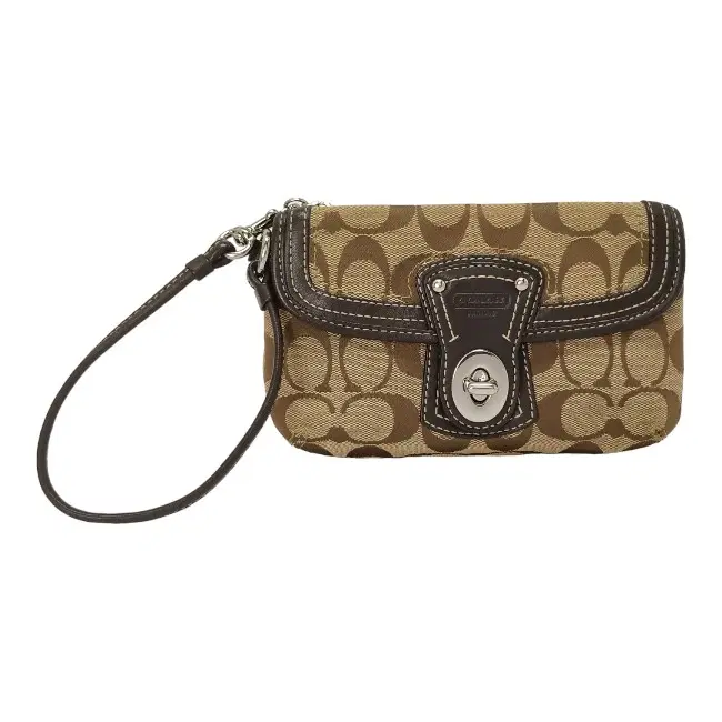 Coach Gigi Legacy Signature Brown Turnlock 65th Anniv Wallet Wristlet Vachetta