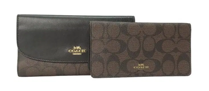 Coach Dark Brown Logo Flap 2 In 1 Wallet
