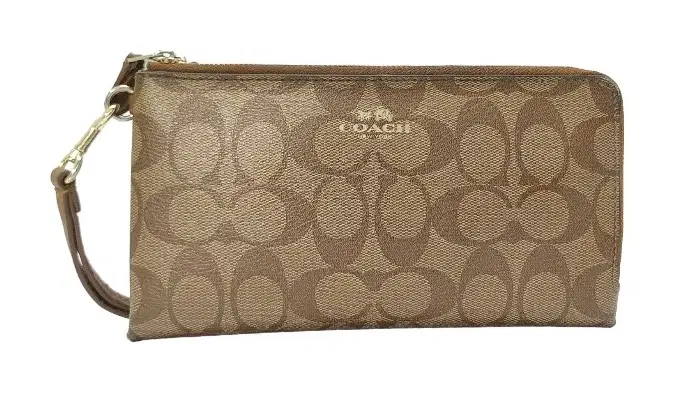 Coach Monogram Brown Wristlet