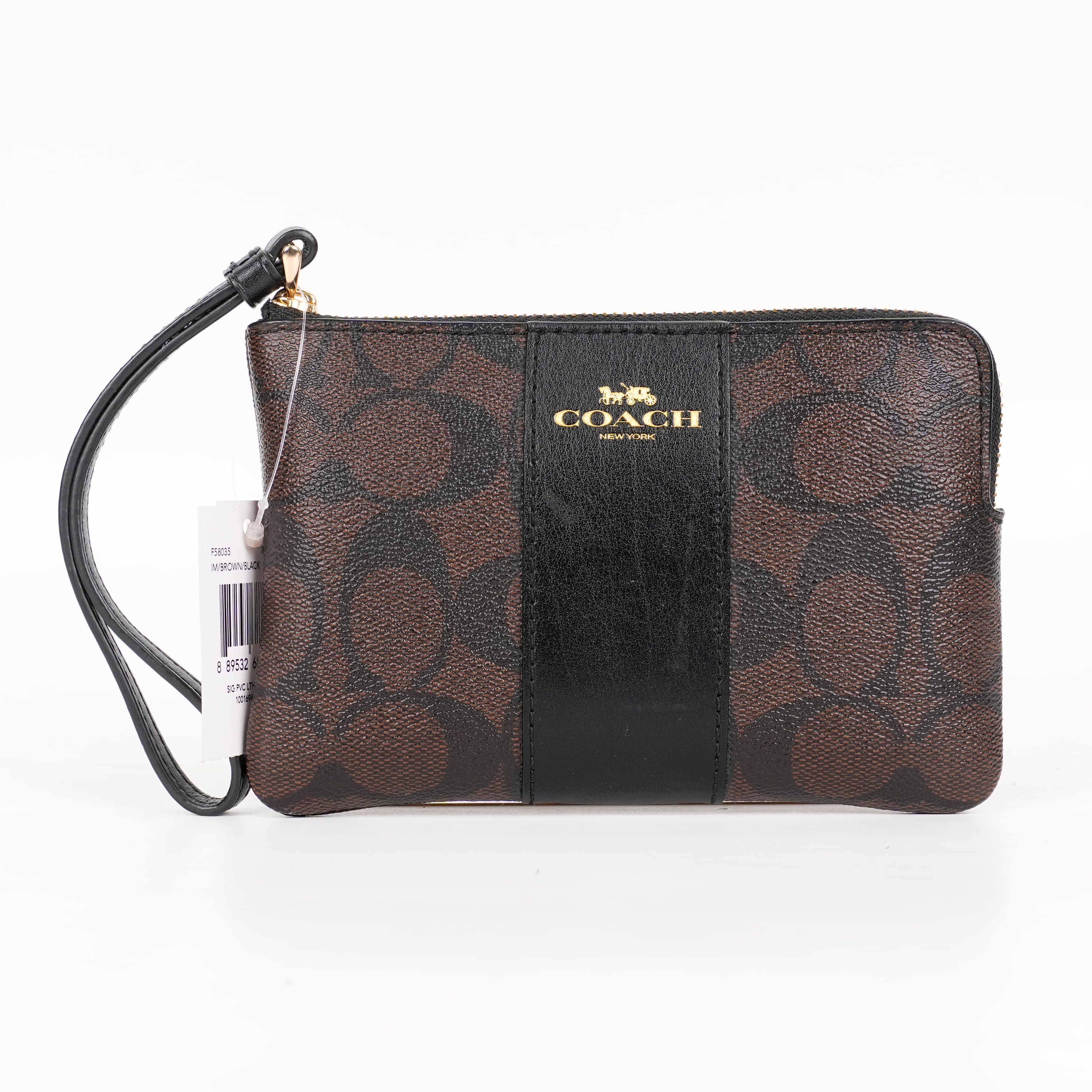Coach Brown And Black Wristlet