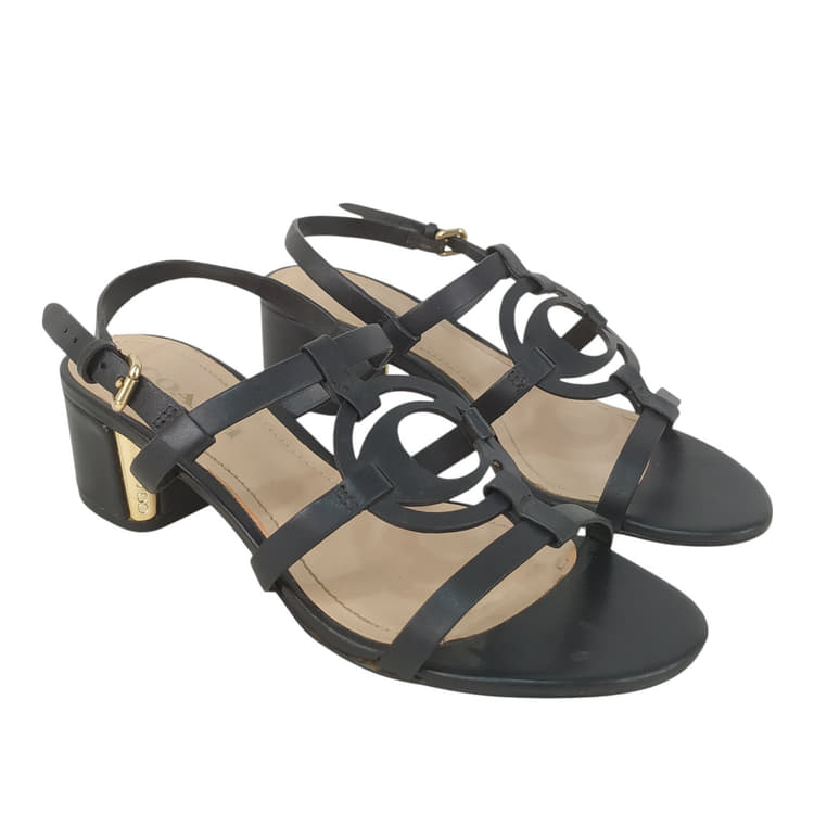 Size 7.5 - Coach Edina Chunky Heeled Sandals With Buckle Fastening-Hover-Image