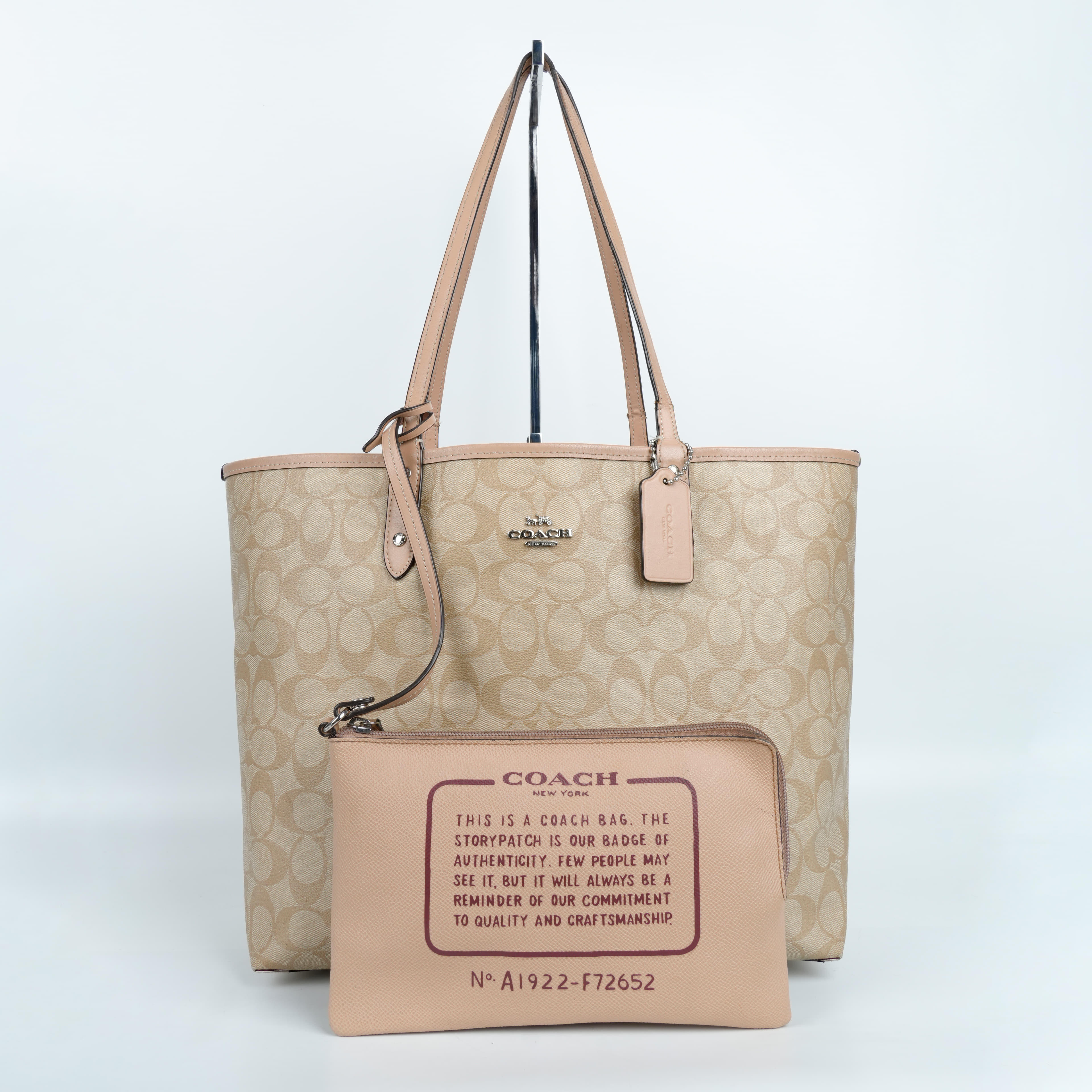 Coach Saffiano Leather Medium North South Tote