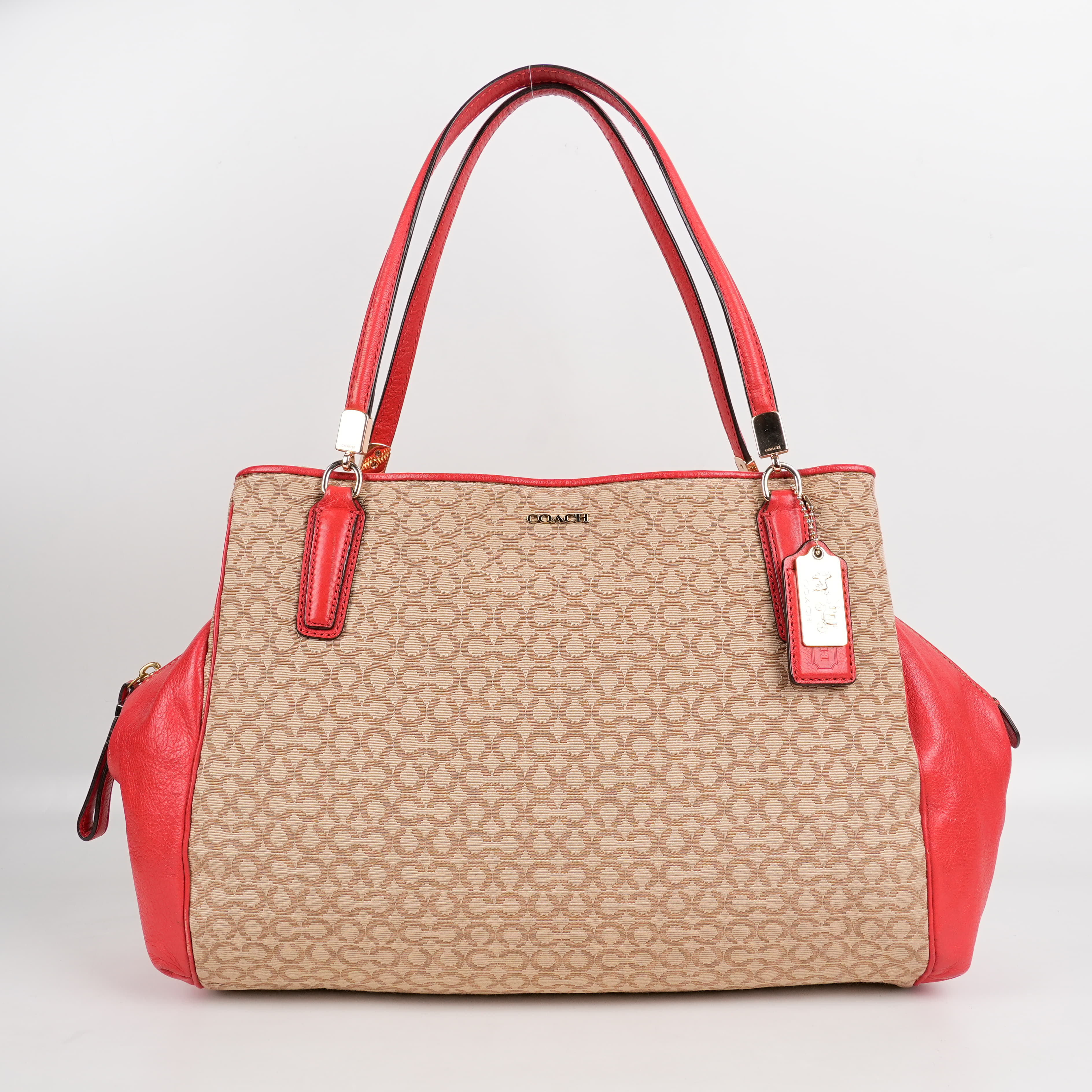 Coach Beige OP Art Canvas And Leather Madison Phoebe Shoulder Bag