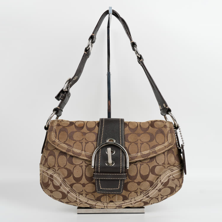 Coach Soho Buckle Flap Beige Buckle Flap Shoulder Bag-Hover-Image