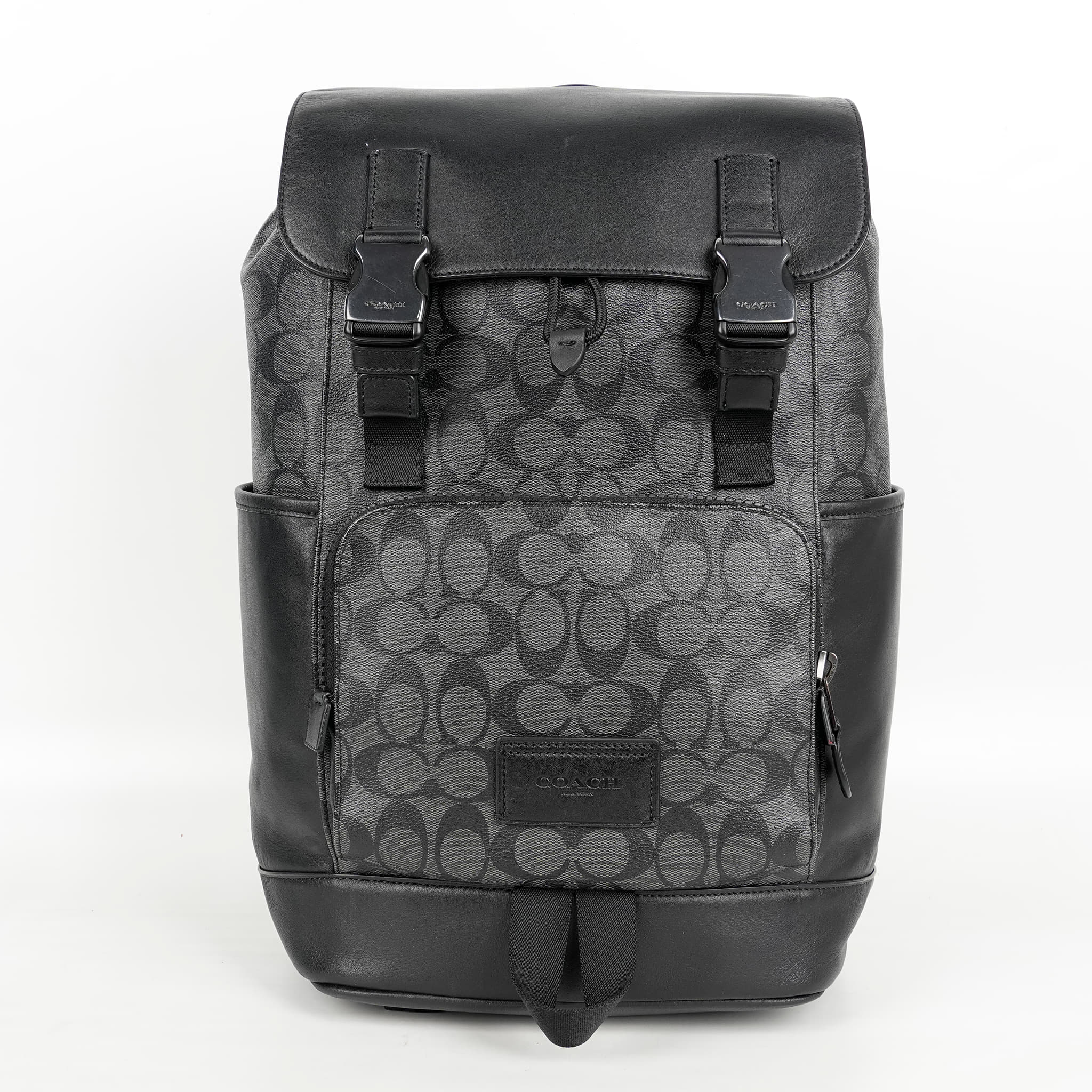 Coach Track Backpack In Signature Canvas And Smooth Calf Leather