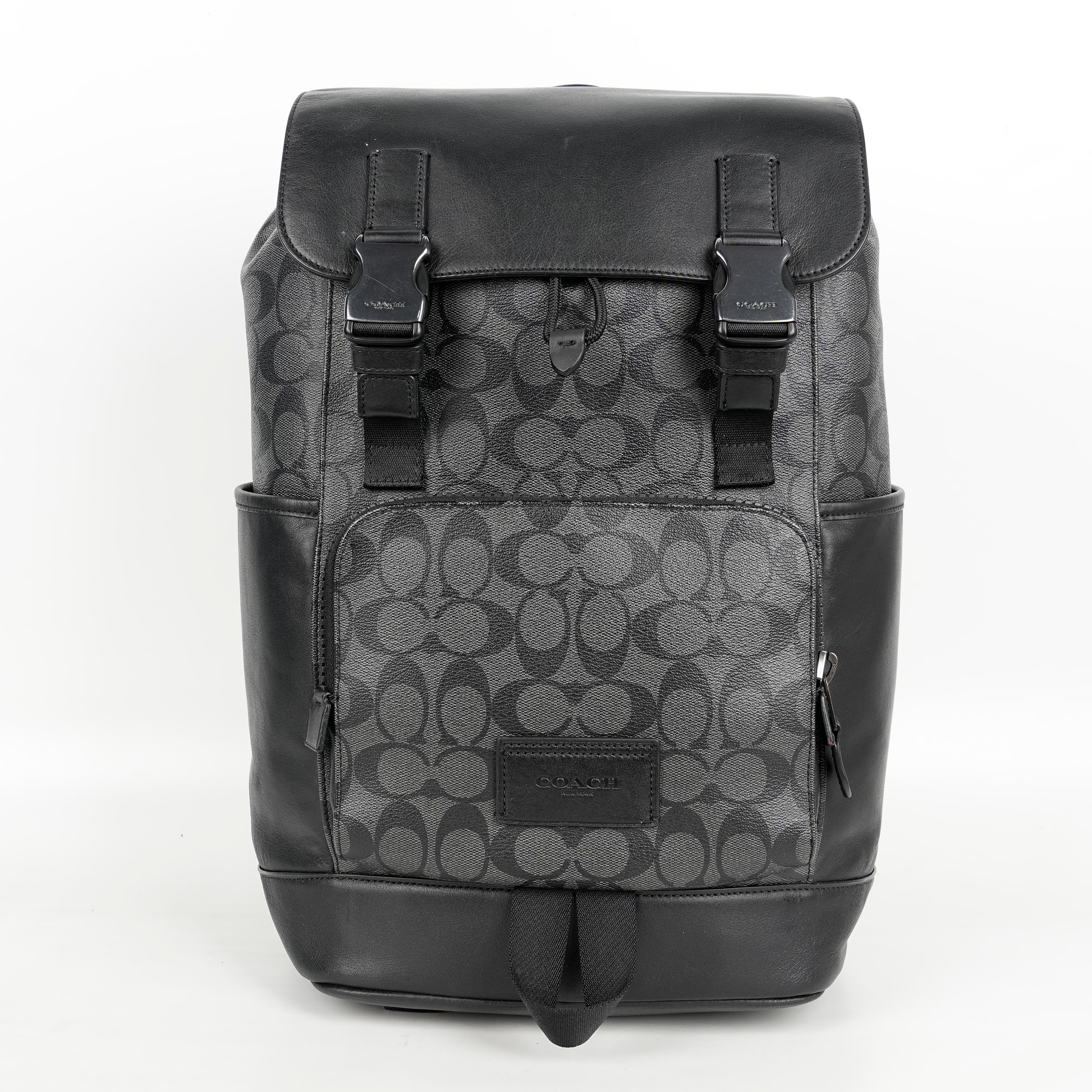 Coach Track Backpack In Signature Canvas And Smooth Calf Leather