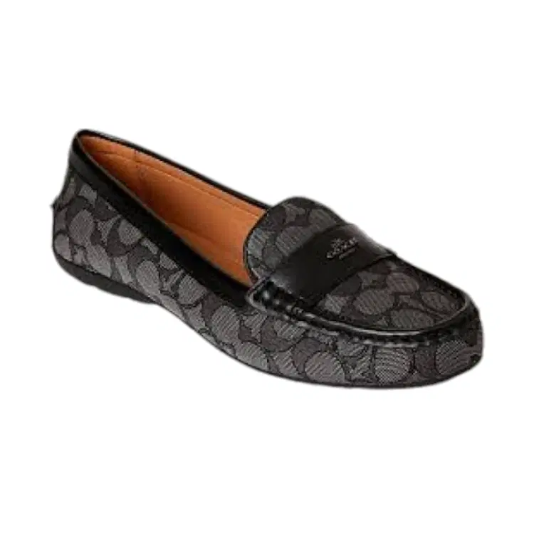 Coach Women's Black Signature Driving Loafers-Hover-Image