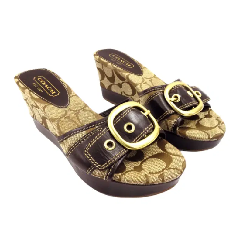 Coach Monogram Slide Wedge