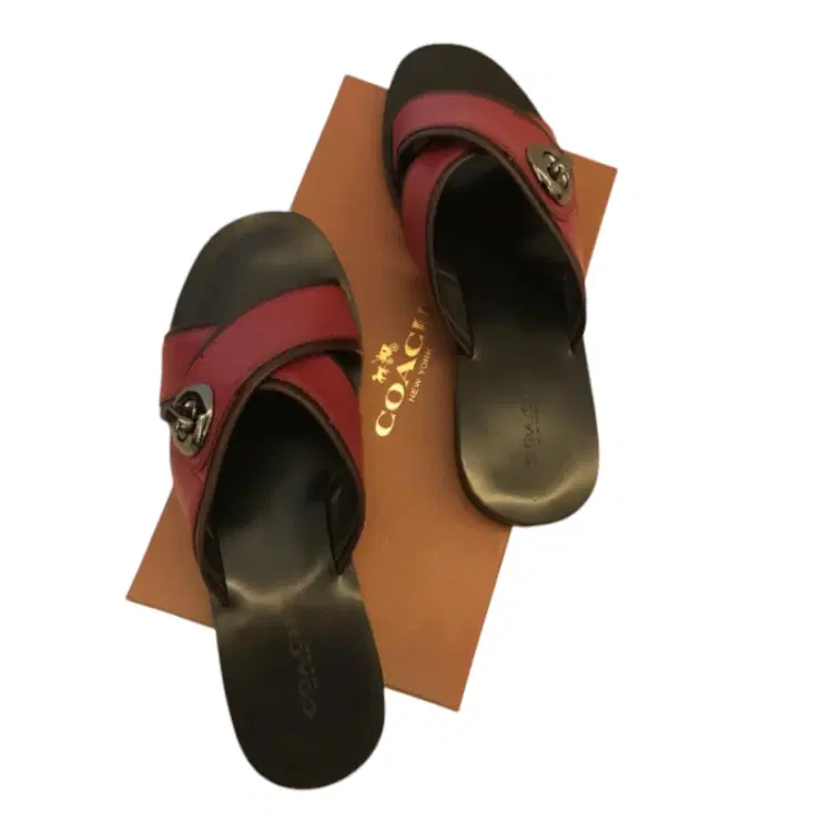Coach Black and Cherry Twist Lock Sandal-Hover-Image