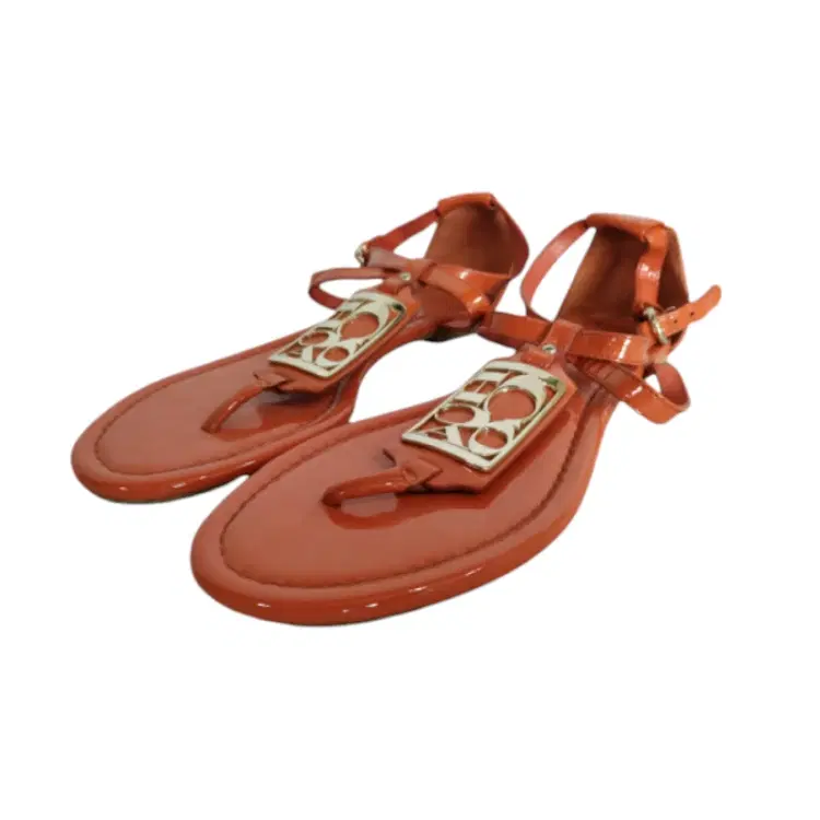 Coach Orange Patent Sandal-Hover-Image