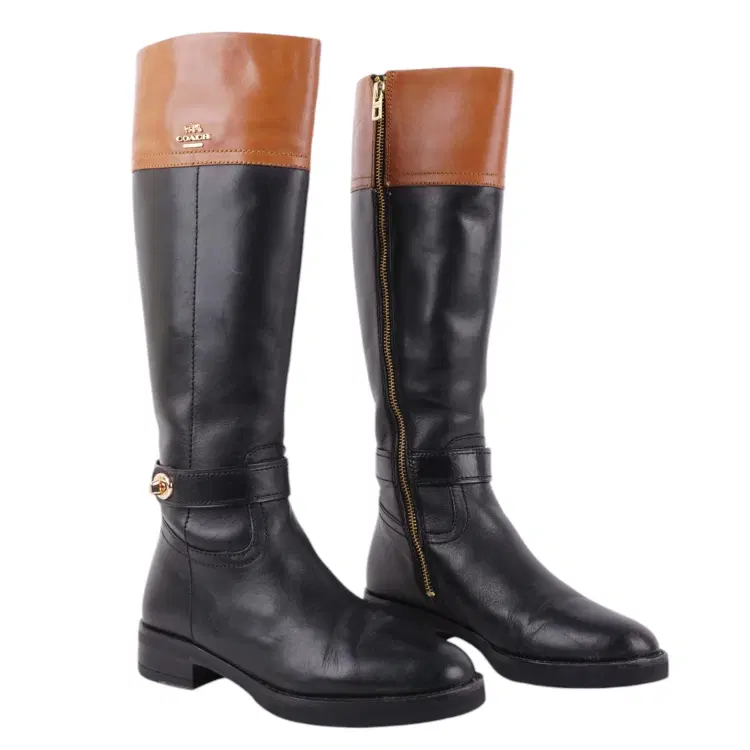 Size 6M - Coach EVA Round Toe Leather Knee High Boot-Hover-Image