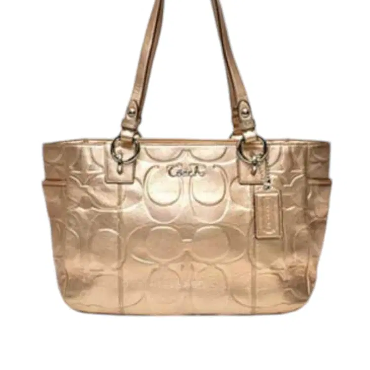 Coach Bling- Gold Embossed Leather Gallery East West Tote-Hover-Image