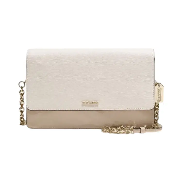 Coach Saffiano Colorblock Mixed Leather Shoulder Bag-Hover-Image