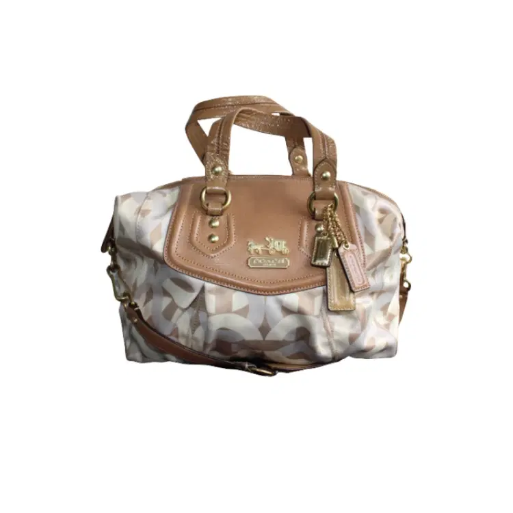 Coach Madison Op Art Chainlink 'Audrey' Satchel Handbag-Hover-Image