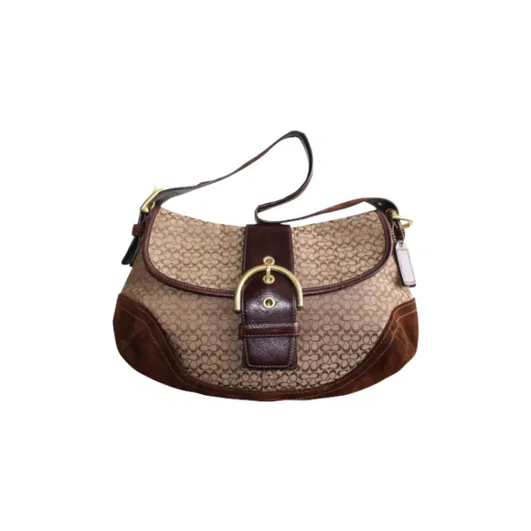 Coach Signature Shoulder Bag with Suede Trimming-Hover-Image
