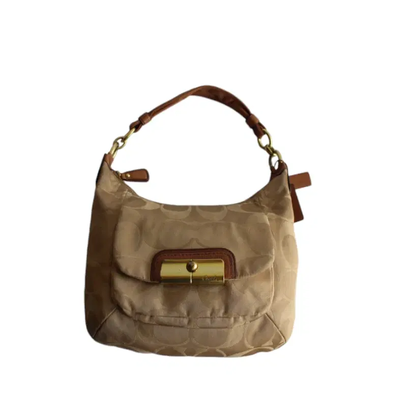 Coach Light Brown Fabric Monogram Hobo