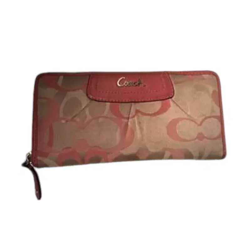 Coach Monogram Canvas Pink Trim Wallet-Hover-Image