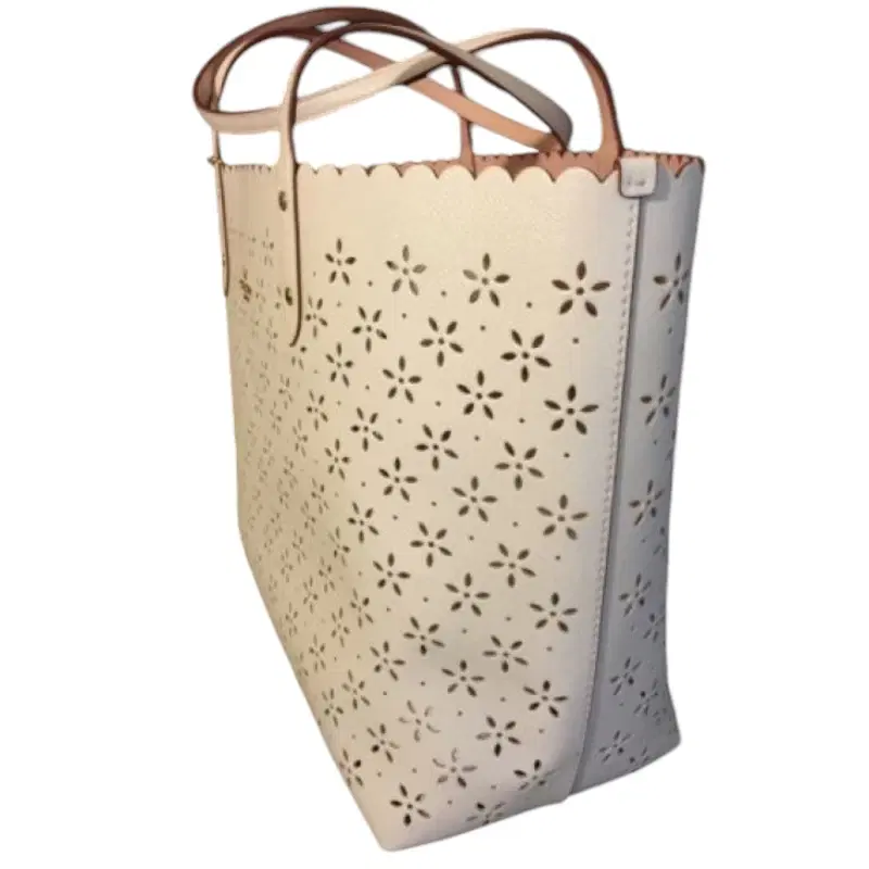 Coach Laser Cut City Tote Peach Rose Glitter Leather Spring Summer