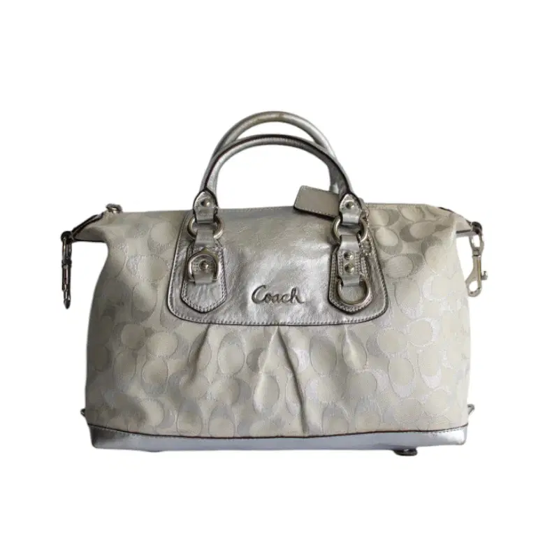 Coach Ashley White & Silver Satchel
