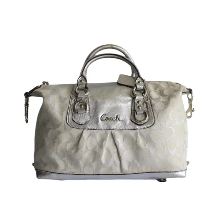 Coach Ashley White & Silver Satchel-Hover-Image