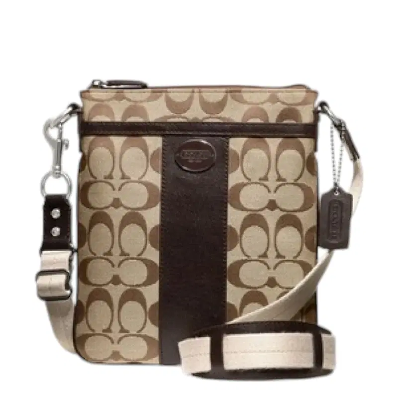 Coach Signature Fabric Swingpack in Brown and Beige