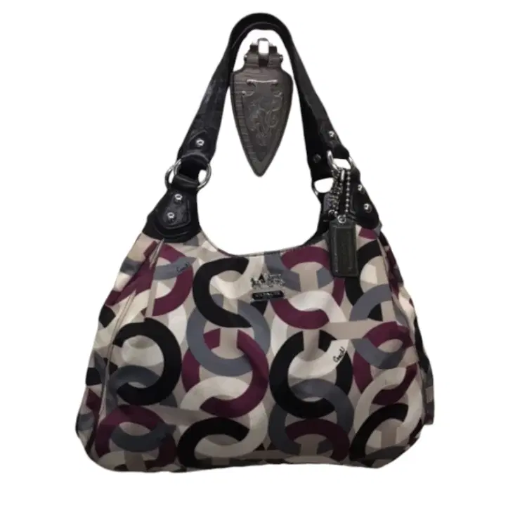 Coach Mulitcolor Logo Print Shoulder Bag-Hover-Image