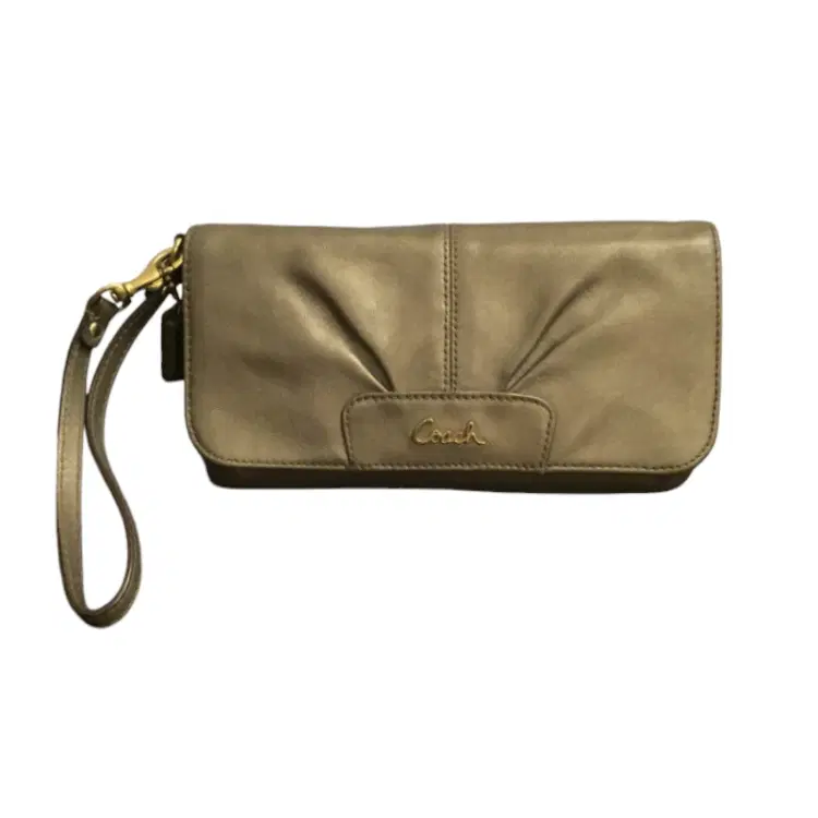 Coach Ashley Leather Wristlet, Bronze-Hover-Image