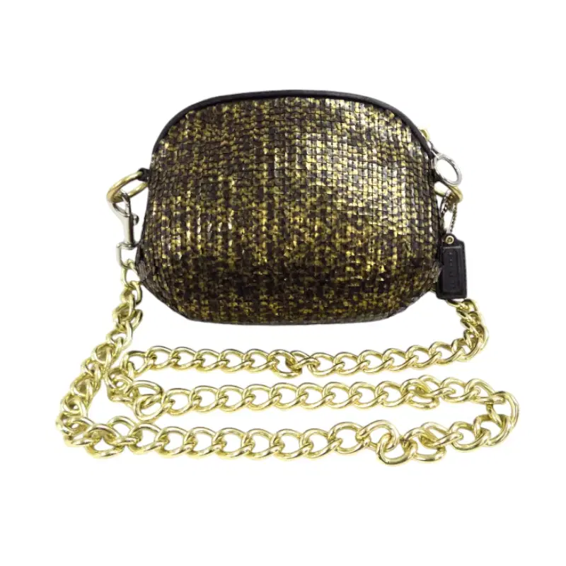 Coach Sequin Black And Gold Bag