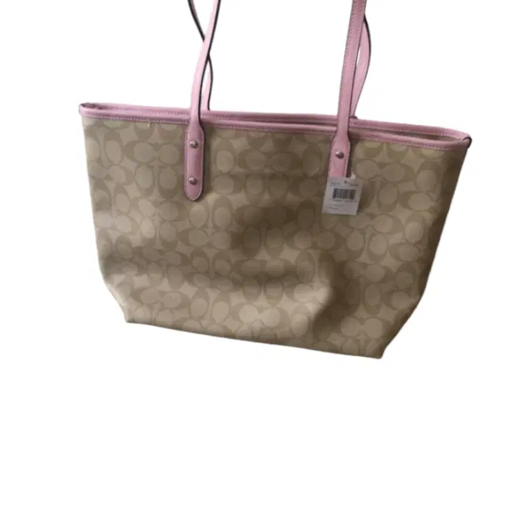 Coach Beige Signature Tote Bag-Hover-Image