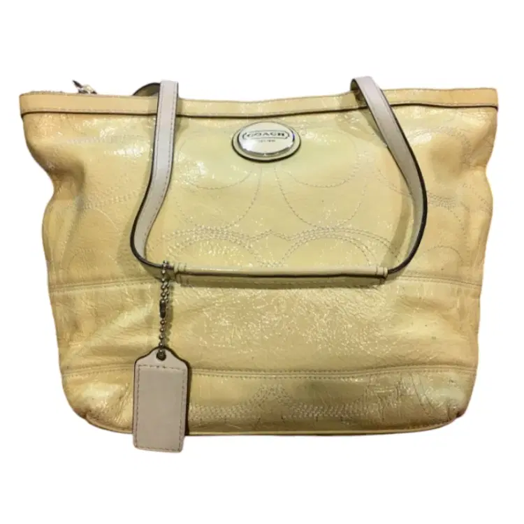 Coach White Stripe Tote-Hover-Image