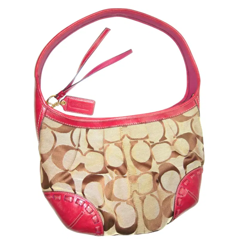 Coach Signature Leather Jacquard Hobo Bag