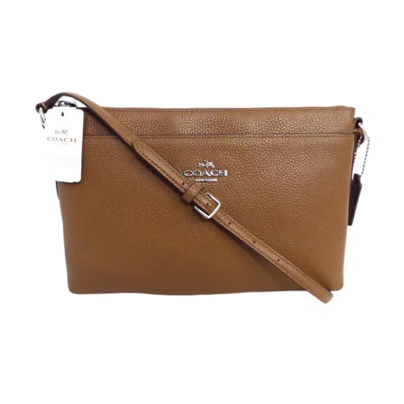 Coach Brown Polished Journal Pebble Leather Crossbody Bag