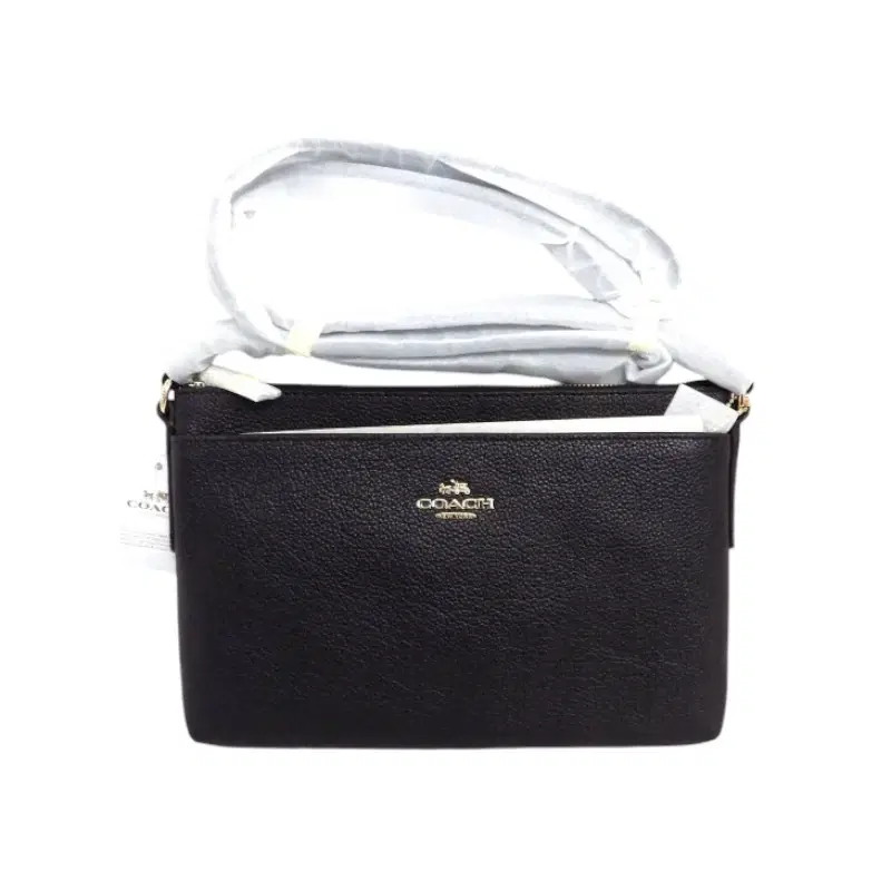 Coach Black Polished Journal Pebble Leather Crossbody Bag