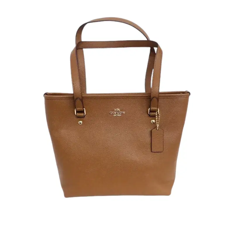 Coach Brown Zip Top Crossgrain Saddle Leather Tote