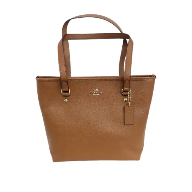 Coach Brown Zip Top Crossgrain Saddle Leather Tote-Hover-Image