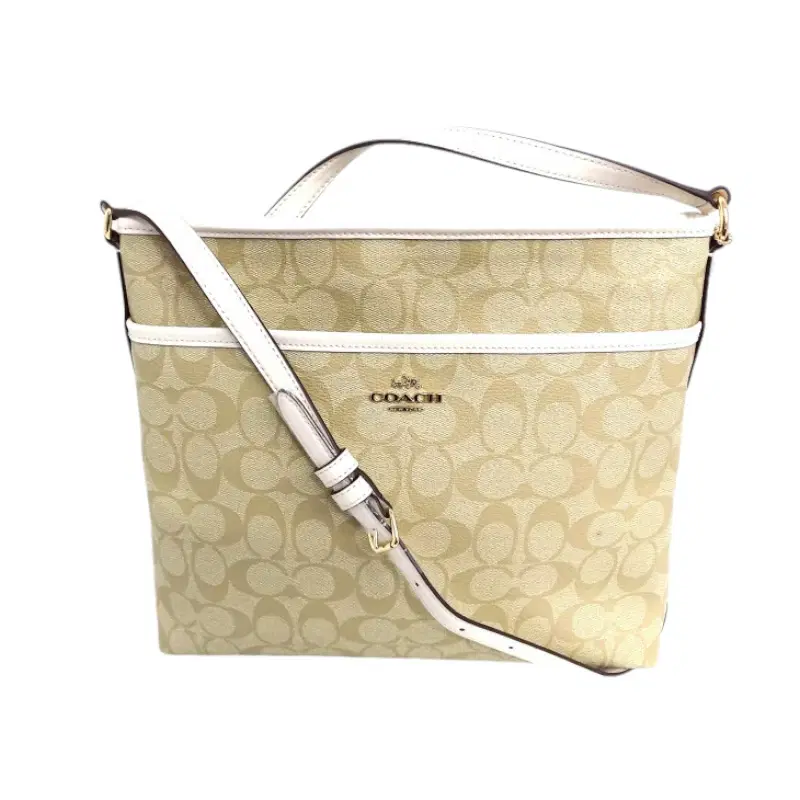 Coach Light Gold Coated Canvas Signature File Bag