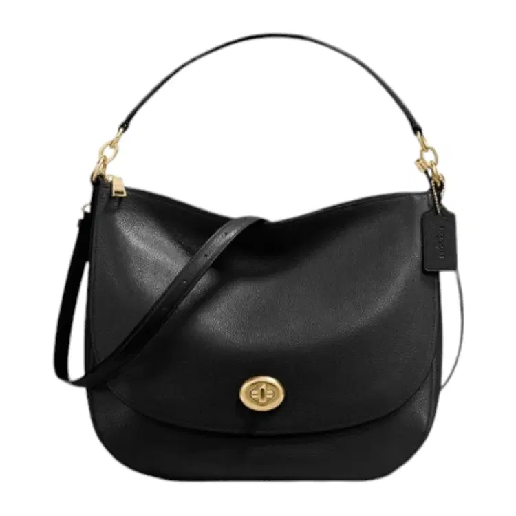 Coach Saddle Turnlock Leather Hobo Crossbody Bag-Hover-Image