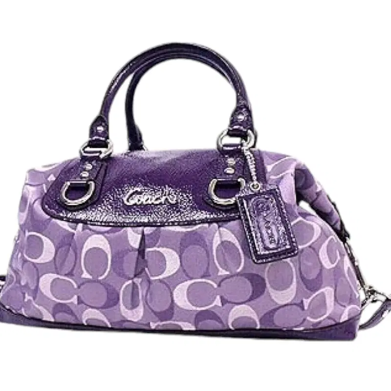 Coach Ashley Tri-Color Op Art Purple Satchel