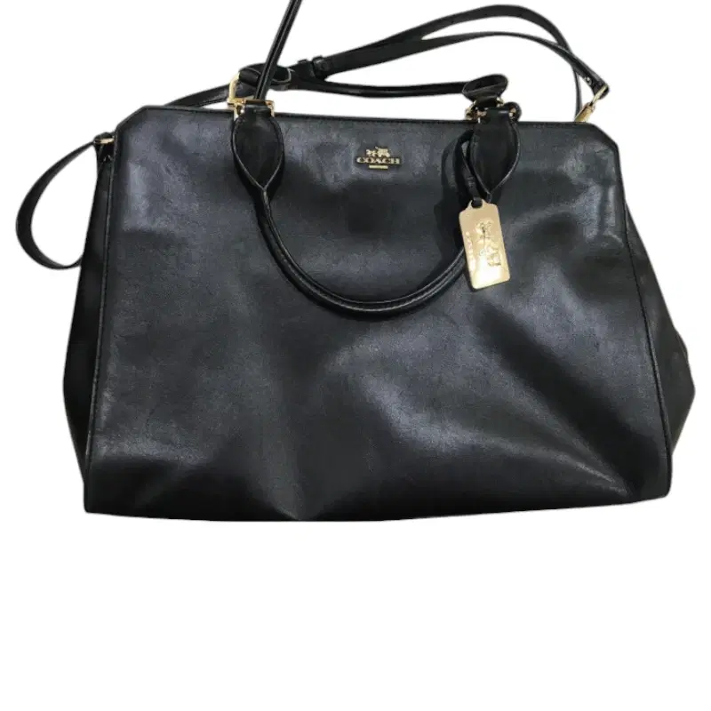 Coach Sage Carryall Black Leather Shoulder Bag