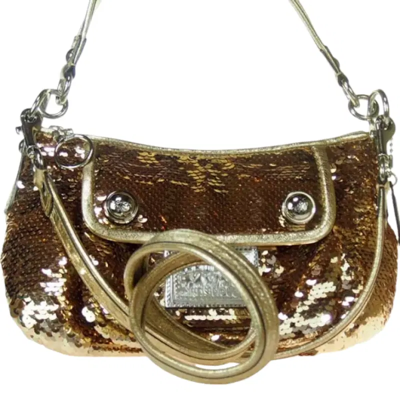 Coach 15381 Poppy Sequin Groovy Convertible Lilac CrossBody Bag
