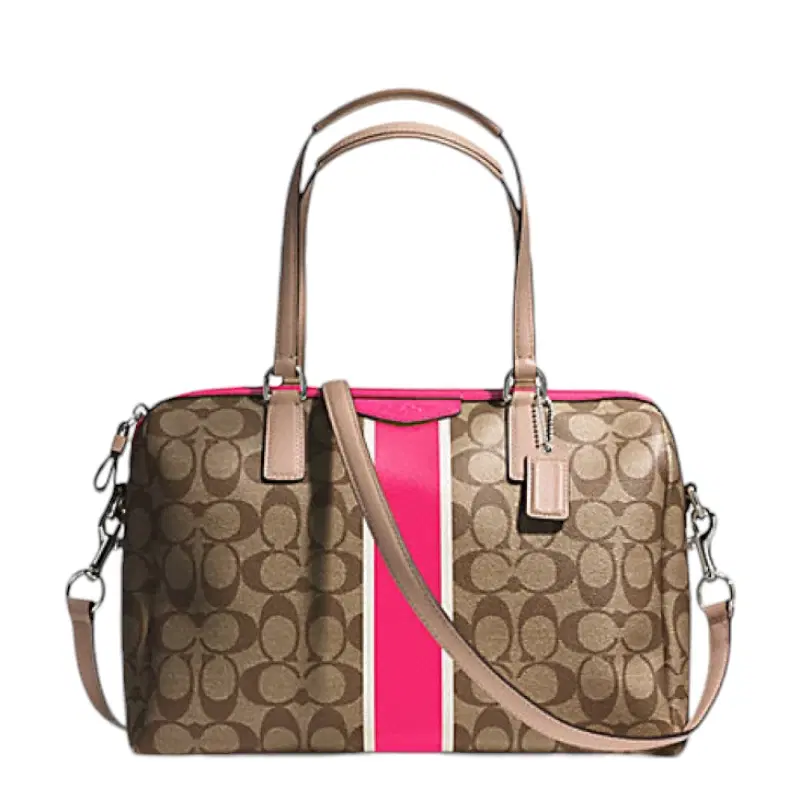 Coach Signature Stripe Nancy Satchel