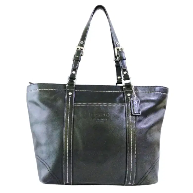 Coach F13098 East West Black Leather Tote-Hover-Image