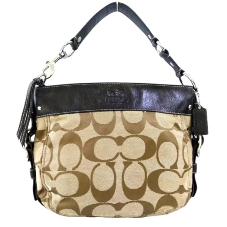 COACH F12657 Zoe Signature Jacquard Hobo Handbag-Hover-Image